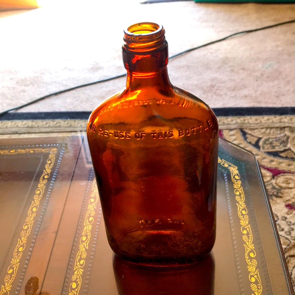 Vintage Amber Prohibition bottle